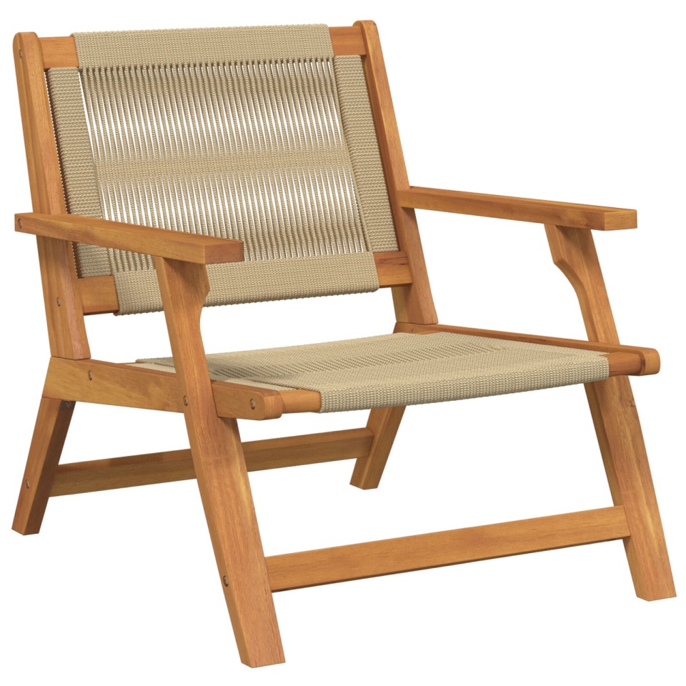 Scaune de grădină 2 buc Bej 67x77x73 cm Lemn solid de acacia - 3 | YEO