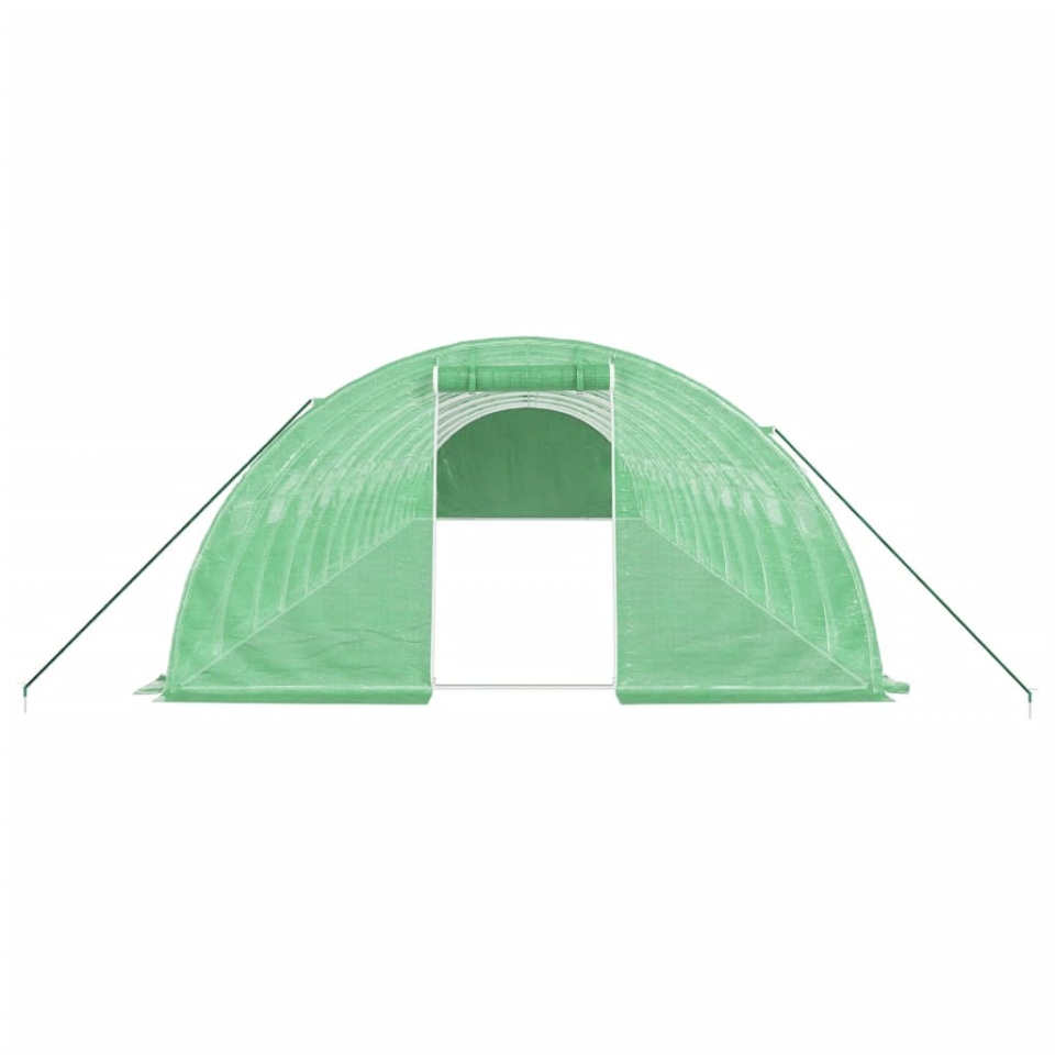 Seră cu cadru din oțel, verde, 56 m², 14x4x2 m - 3 | YEO
