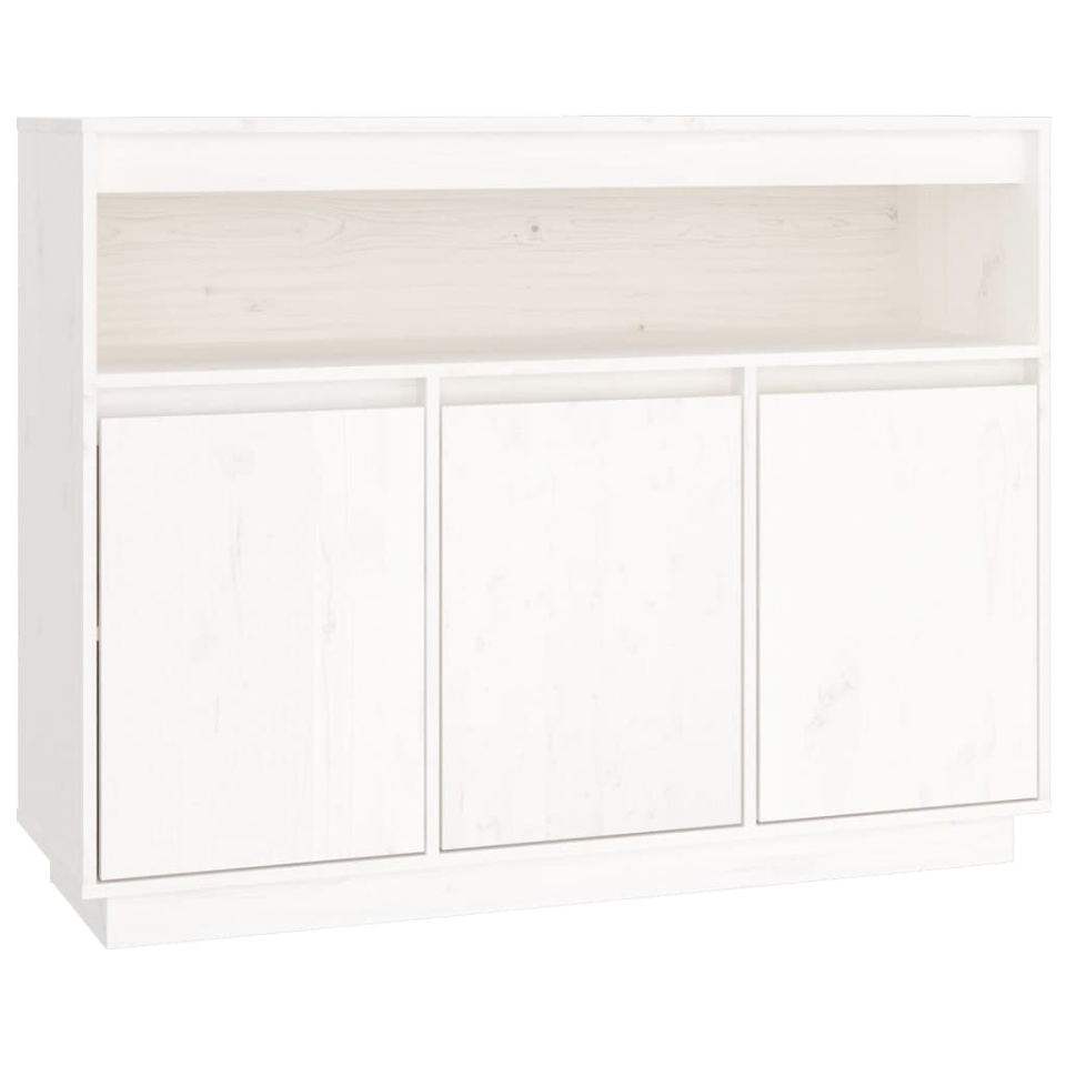 Servantă, alb, 104,5x34x80 cm, lemn masiv de pin - 1 | YEO