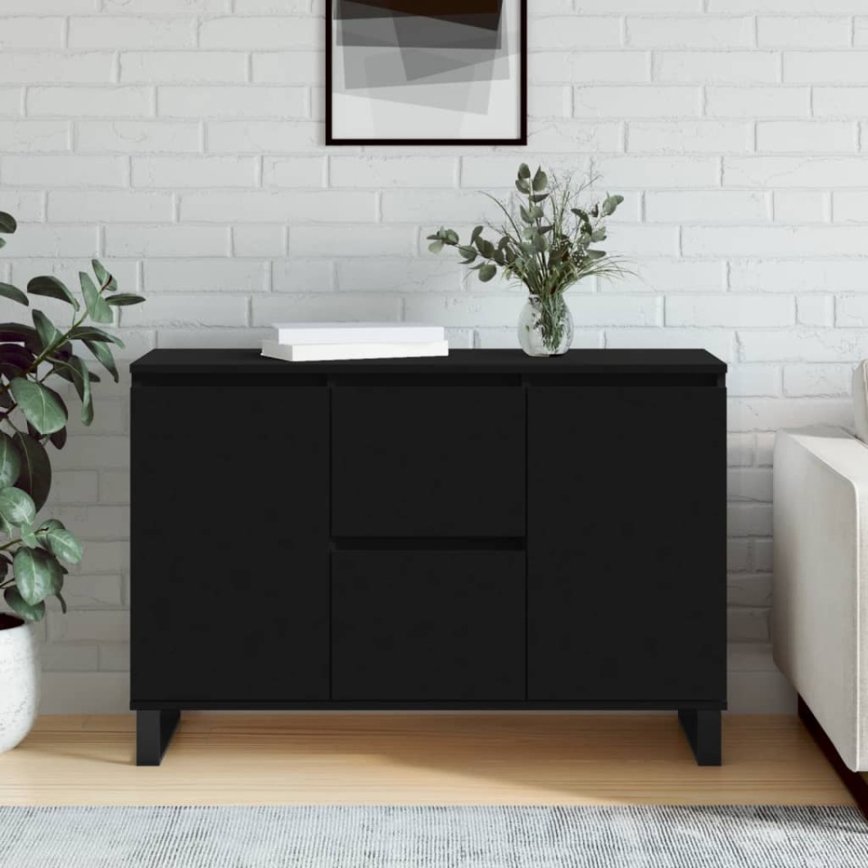 Servantă, negru, 104x35x70 cm, lemn prelucrat