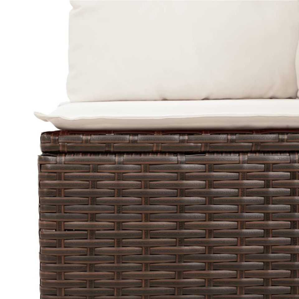 Set canapele de grădină cu perne, 6 piese, maro, poliratan - 3 | YEO