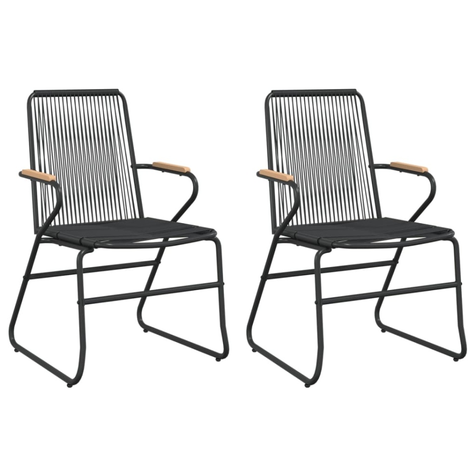 Set cu masă pentru grădină, 3 piese, PVC negru, ratan - 3 | YEO