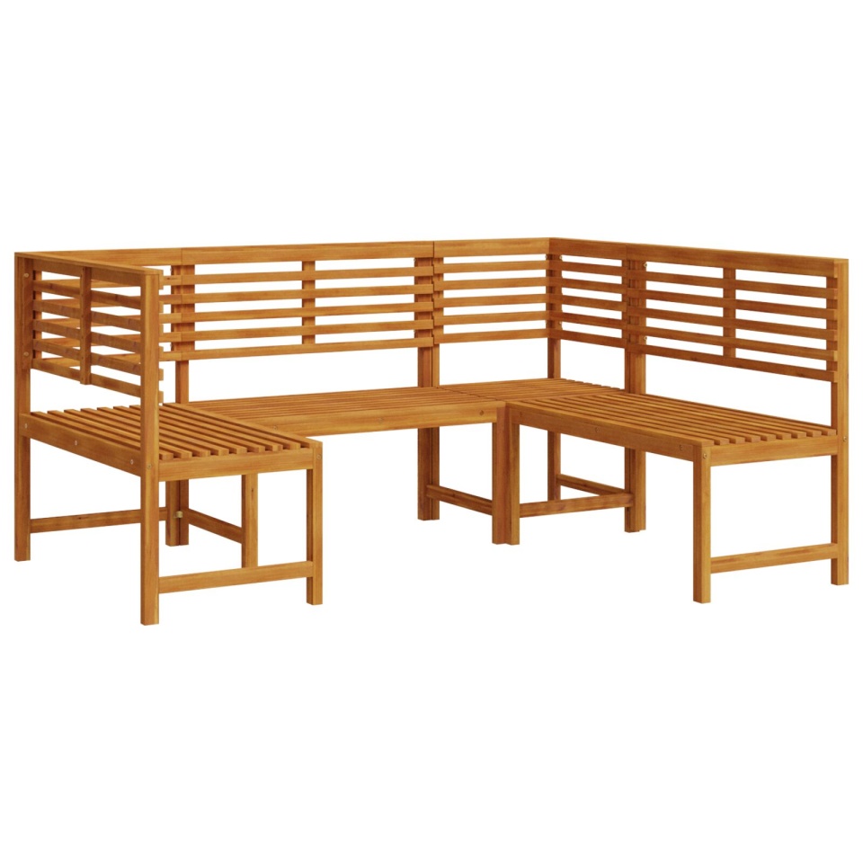 Set de bancă pentru grădină, 3 piese, din lemn masiv de acacia - 1 | YEO