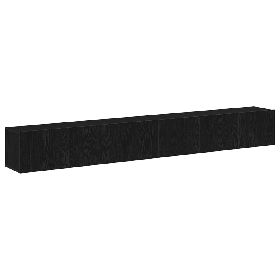 Set de cabinet TV 3 piese negru din lemn ingineresc - 1 | YEO