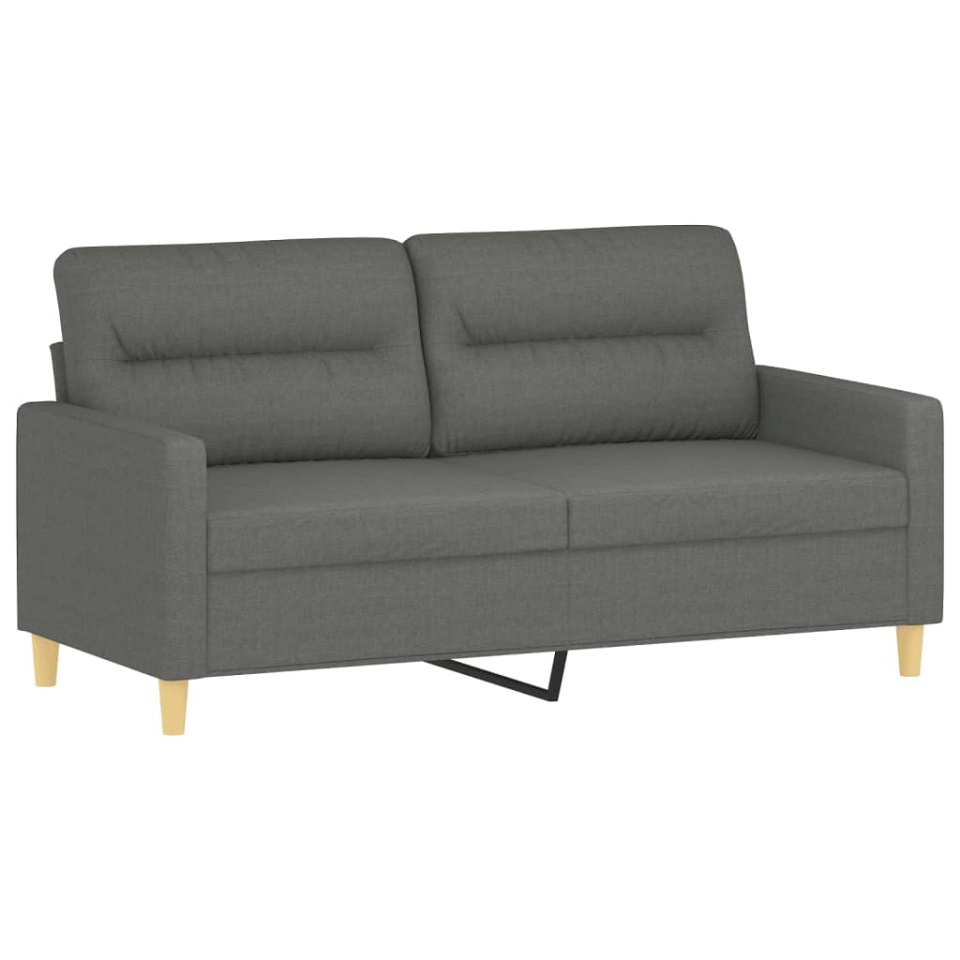Set de canapele cu perne, 2 piese, gri închis, textil - 3 | YEO