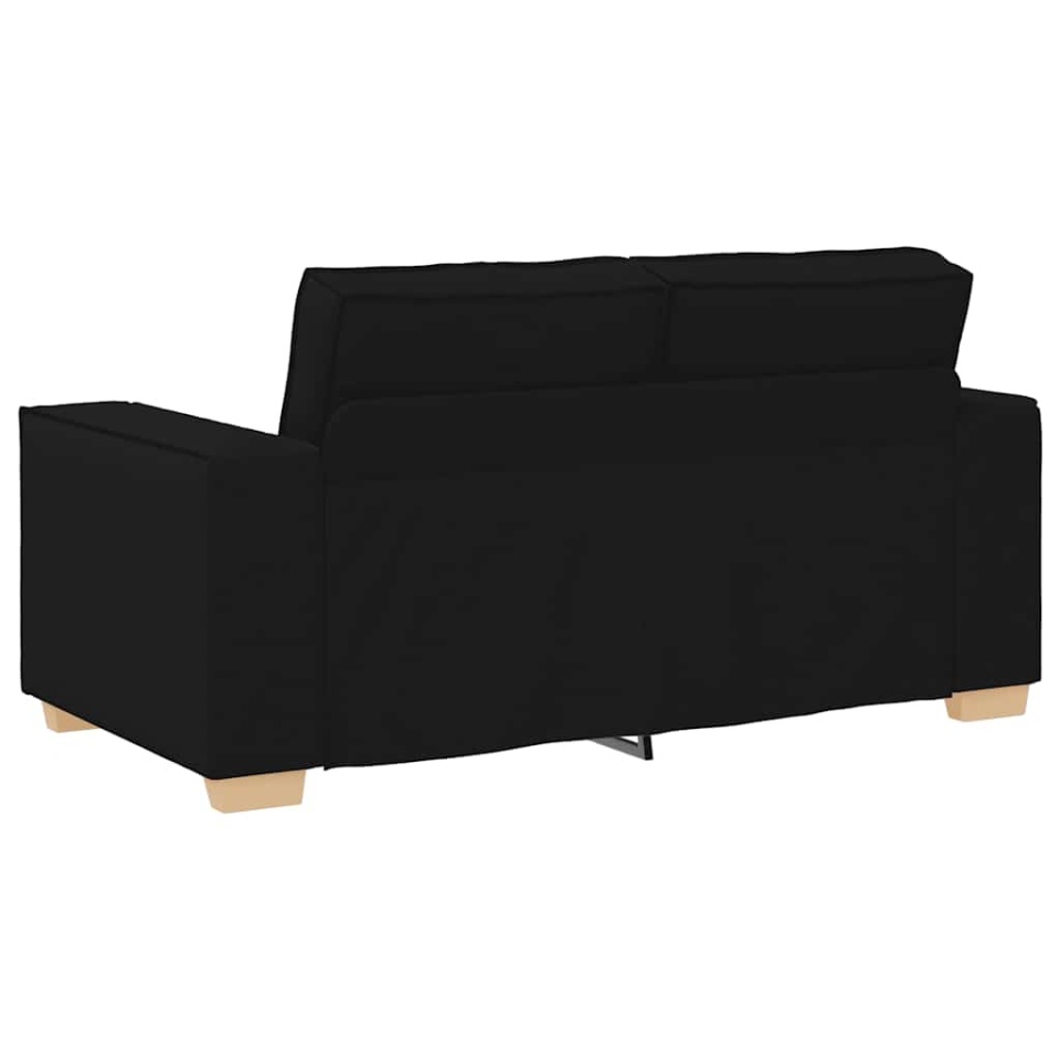Set de canapele cu perne, 2 piese, negru, textil - 4 | YEO