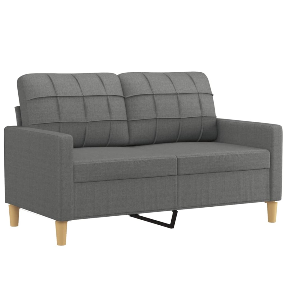 Set de canapele cu perne, 3 piese, gri închis, textil - 3 | YEO