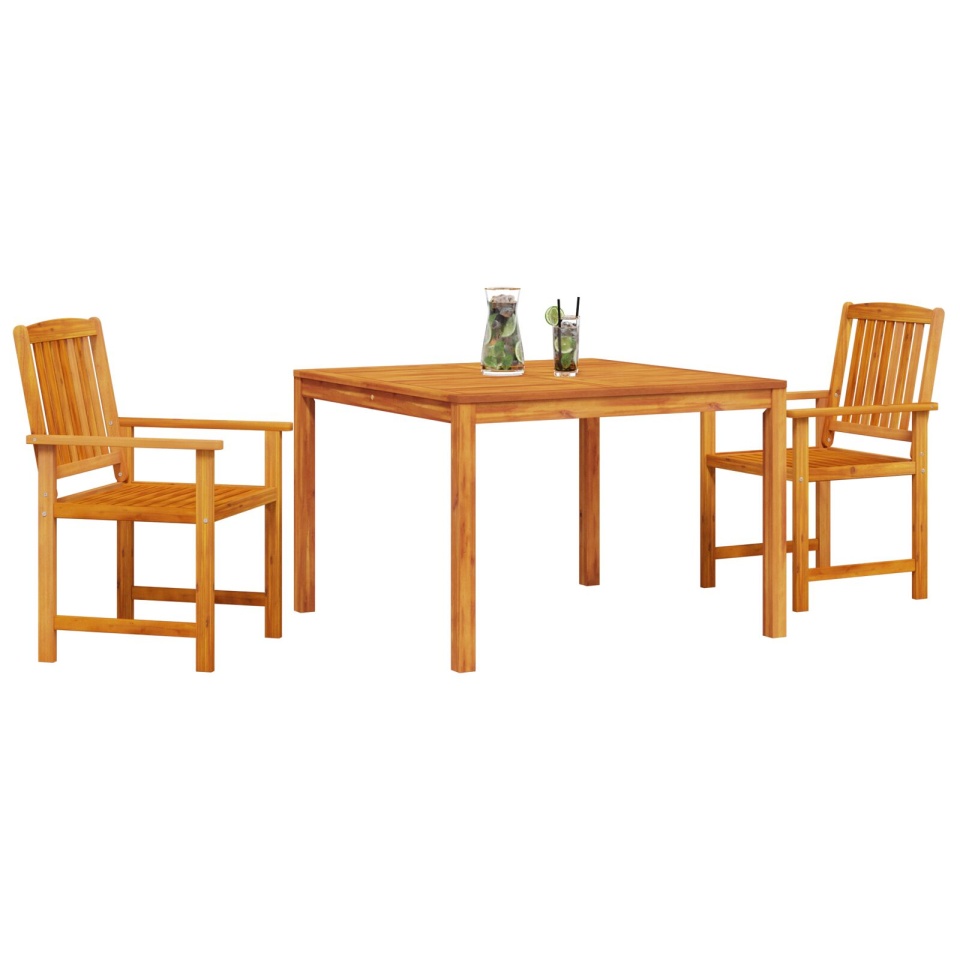 Set de dining de grădină , 3 piese din lemn solid de acacia - 2 | YEO