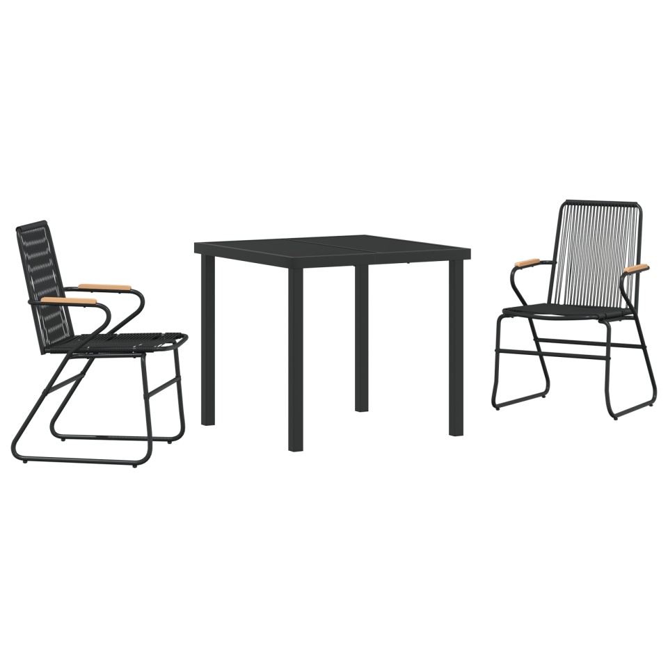 Set de dining de grădină 3 piese Negru Rattan PVC - 1 | YEO