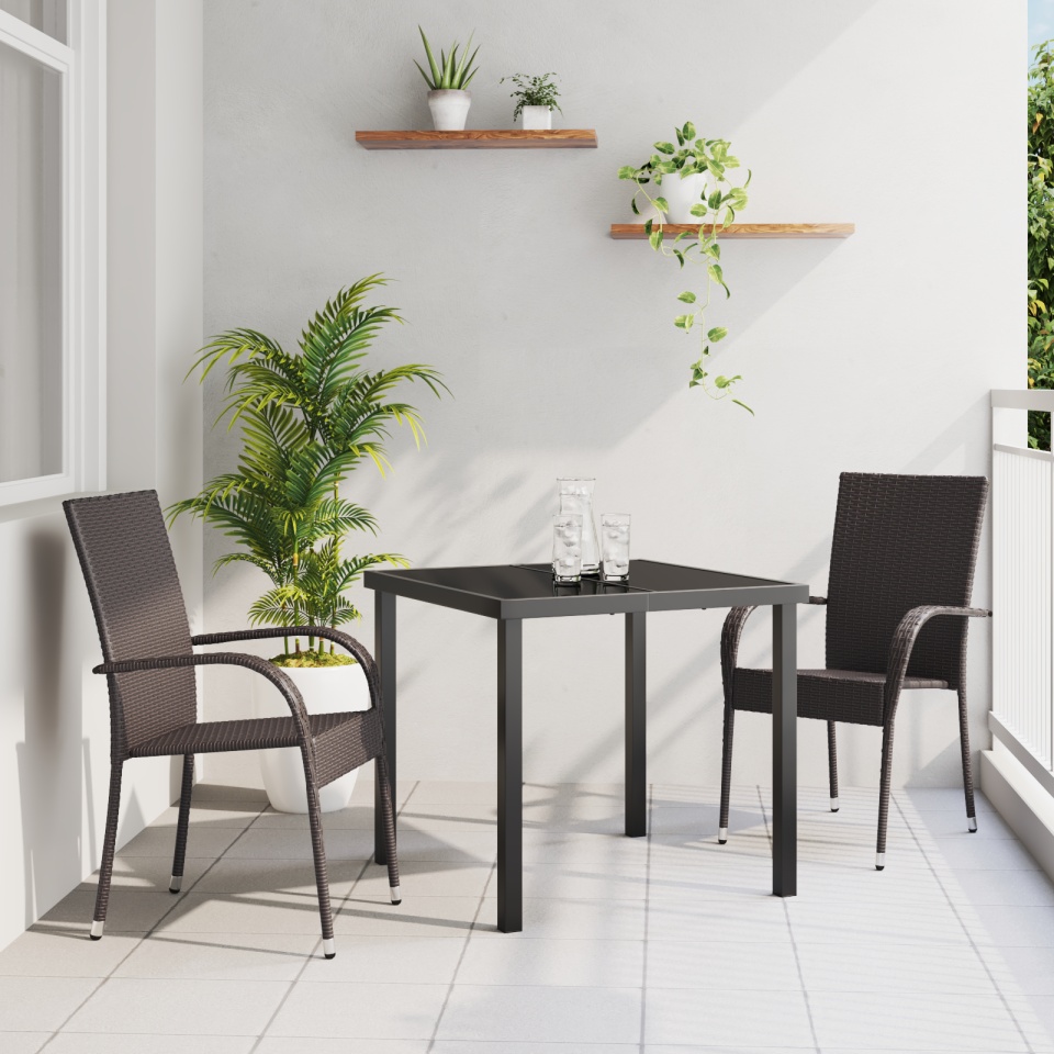 Set de dining din 3 piese Maro Poliratan