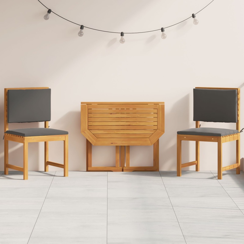Set de dining pentru grădină , 3 piese, din lemn masiv de acacia