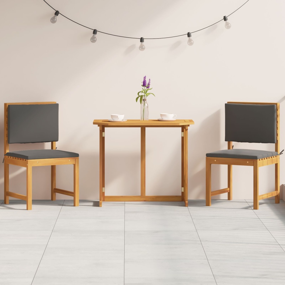 Set de dining pentru grădină , 3 piese, din lemn masiv de acacia - 3 | YEO