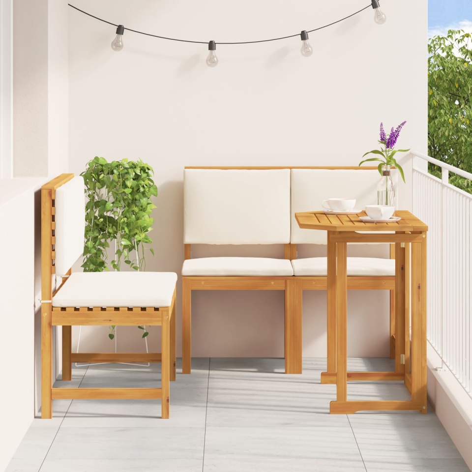 Set de dining pentru grădină 4 piese din lemn de acacia - 3 | YEO