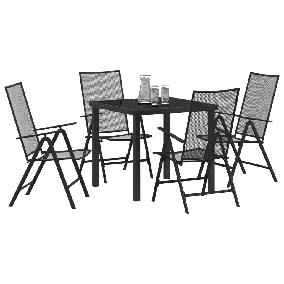 Set de dining pentru grădină 5 piese în oțel antracit - 2 | YEO