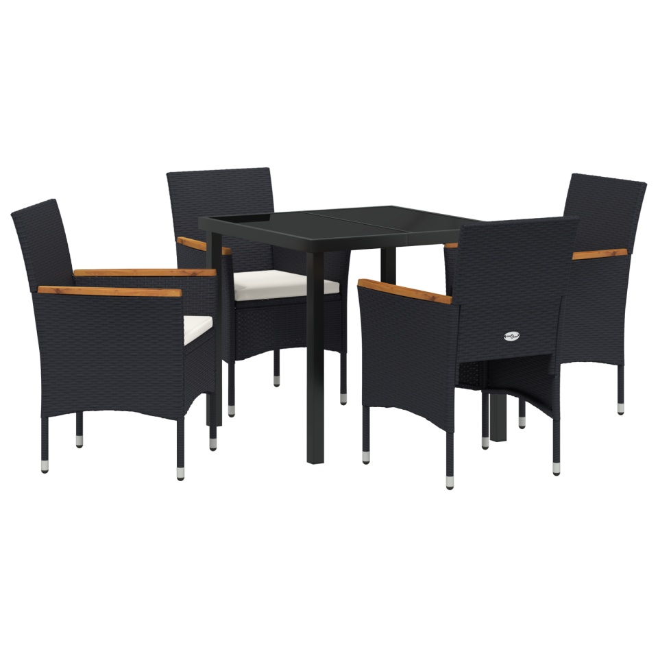 Set de dining pentru grădină 5 piese Negru Rattan Poli - 1 | YEO