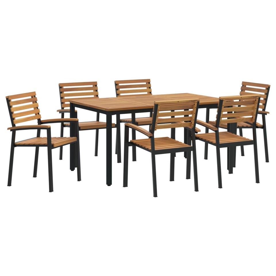 Set de dining pentru grădină 7 piese din lemn de acacia și metal - 1 | YEO