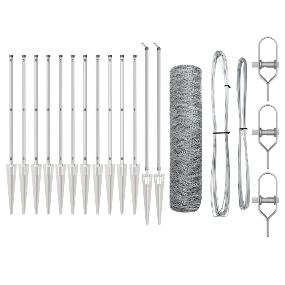 Set de Gard Set de 2 Metal galvanizat Oțel galvanizat 25 x 0.5 m - 1 | YEO