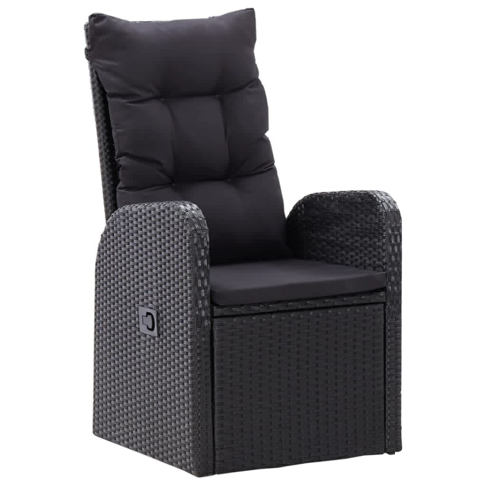 Set de masă pentru grădină, 7 piese, cu perne, negru - 3 | YEO