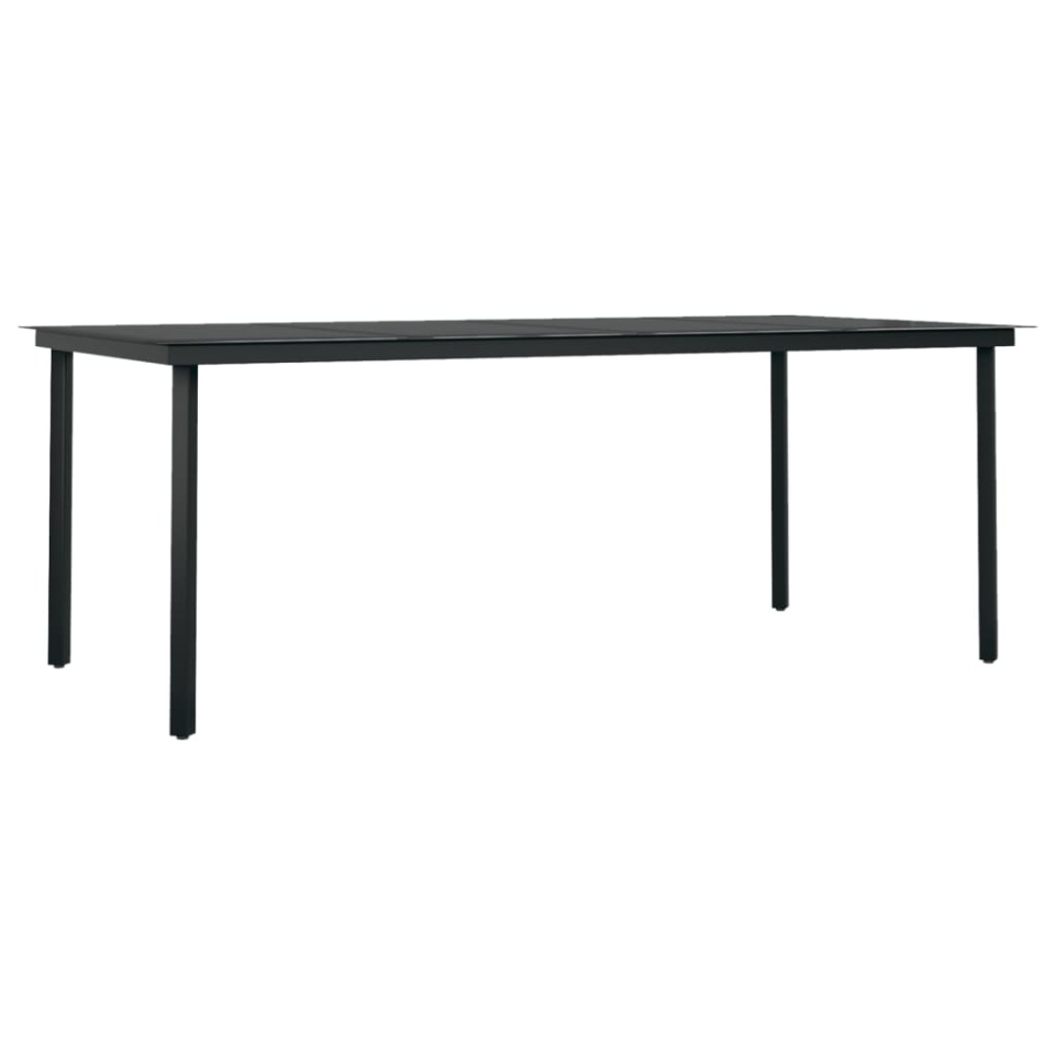 Set de masă pentru grădină, 7 piese, cu perne, negru - 3 | YEO