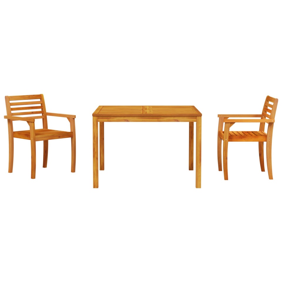 Set de masă pentru grădină din 3 piese din lemn masiv de acacia - 3 | YEO