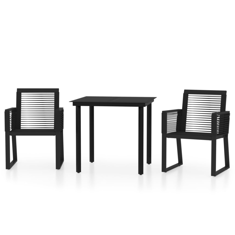 Set de mobilier pentru grădină, 3 piese, negru - 1 | YEO