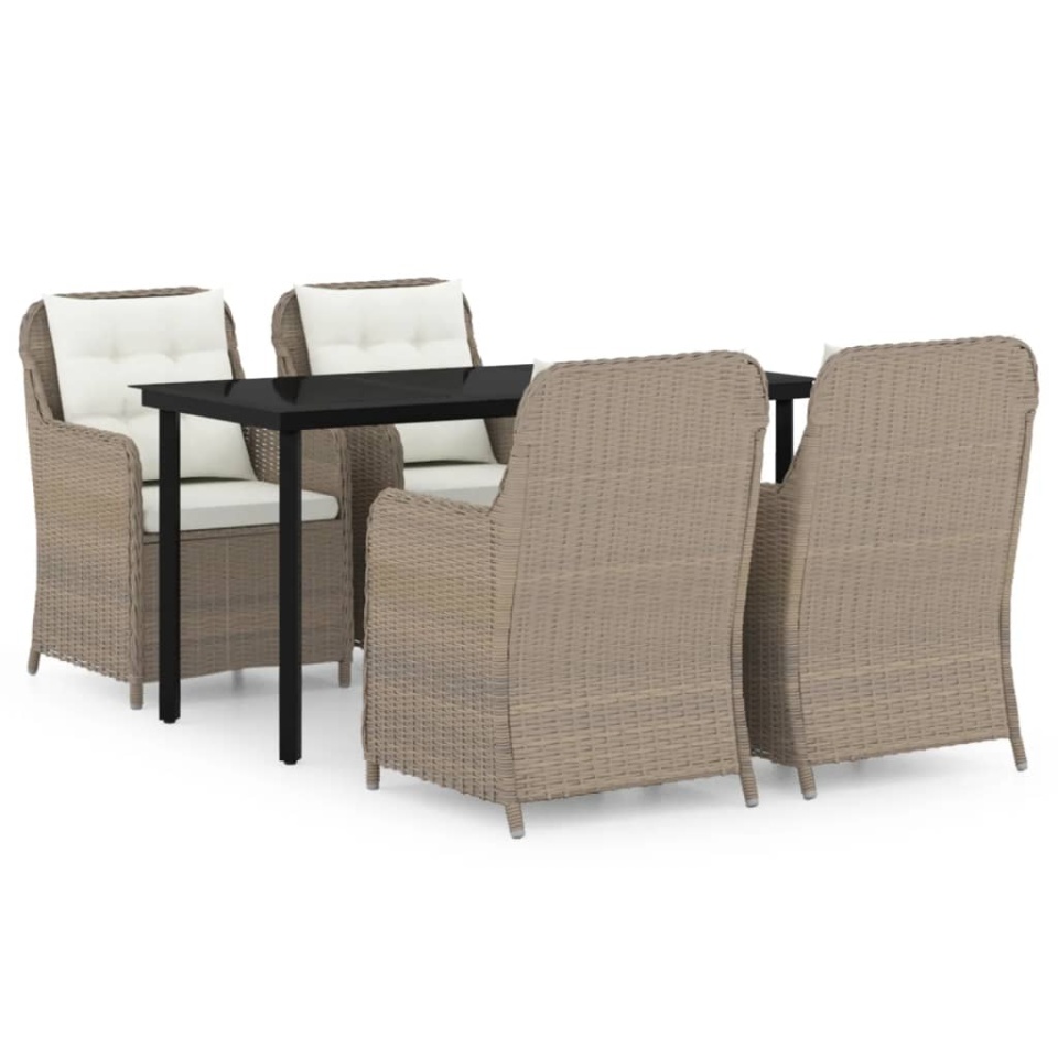 Set de mobilier pentru grădină, 5 piese, maro - 1 | YEO