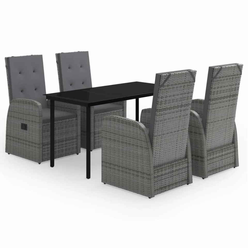 Set de mobilier pentru grădină, cu perne, 5 piese, gri - 1 | YEO