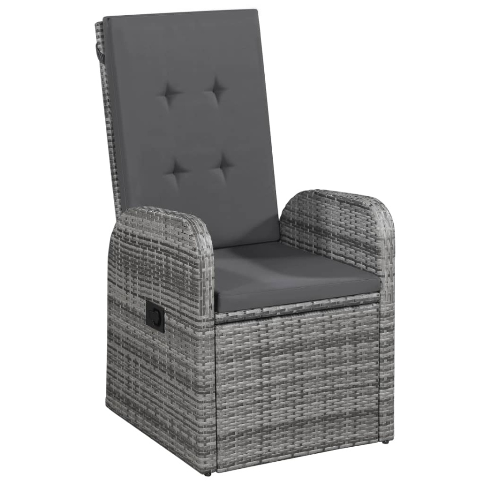 Set de mobilier pentru grădină, cu perne, 7 piese, gri - 3 | YEO