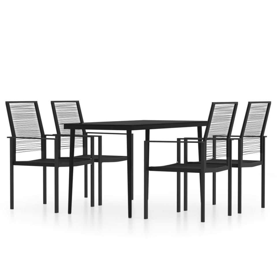 Set de servit masa pentru grădină, 5 piese, negru - 1 | YEO