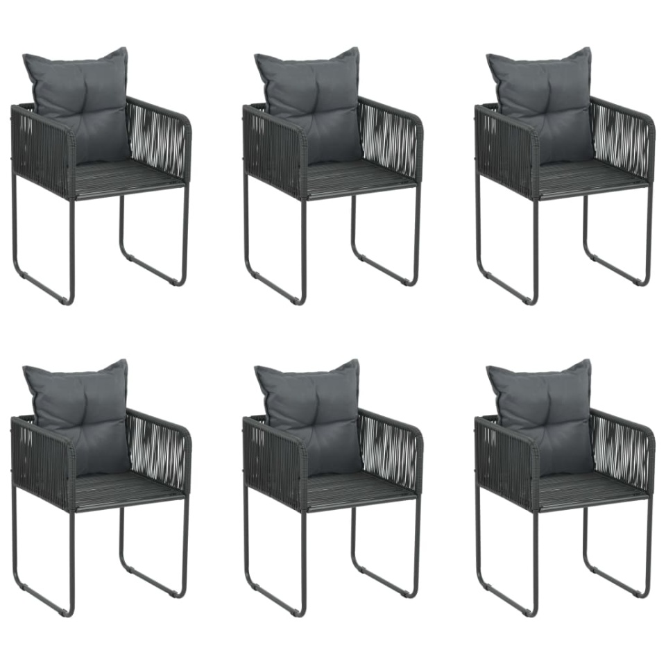 Set de servit masa pentru grădină, 7 piese, negru - 3 | YEO