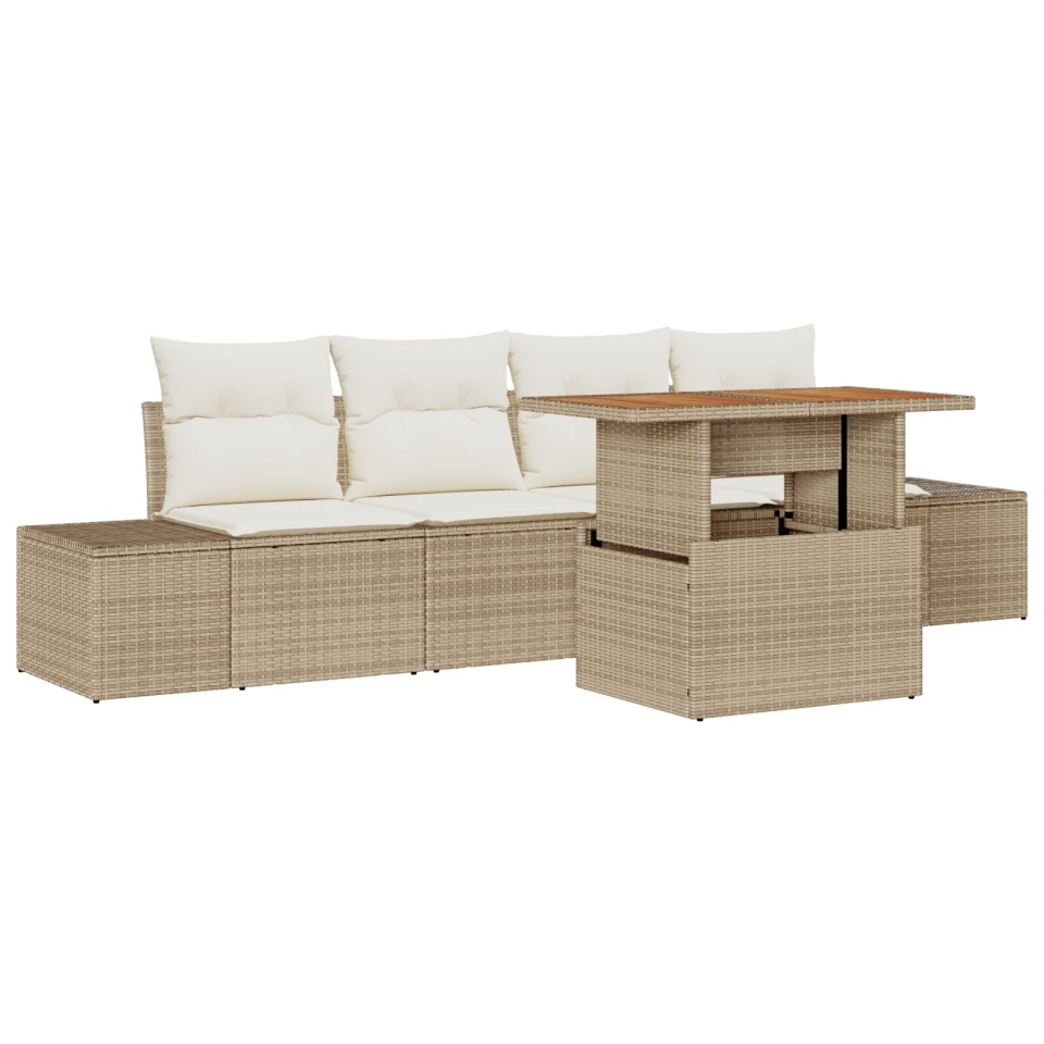 Set de sofa de grădină Set de 5 Bej Ratan Mobilier de exterior - 1 | YEO