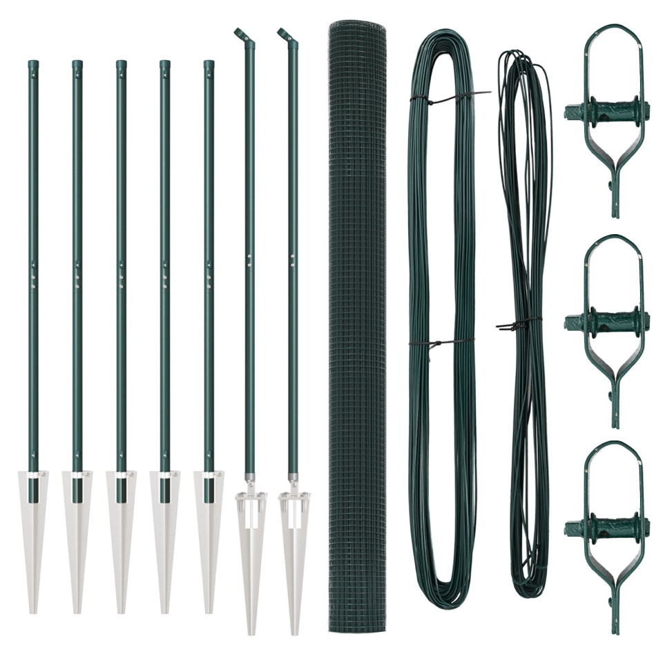 Set de Stâlpi de Gard Verde Set de 2 Verde Oțel Galvanizat - 1 | YEO