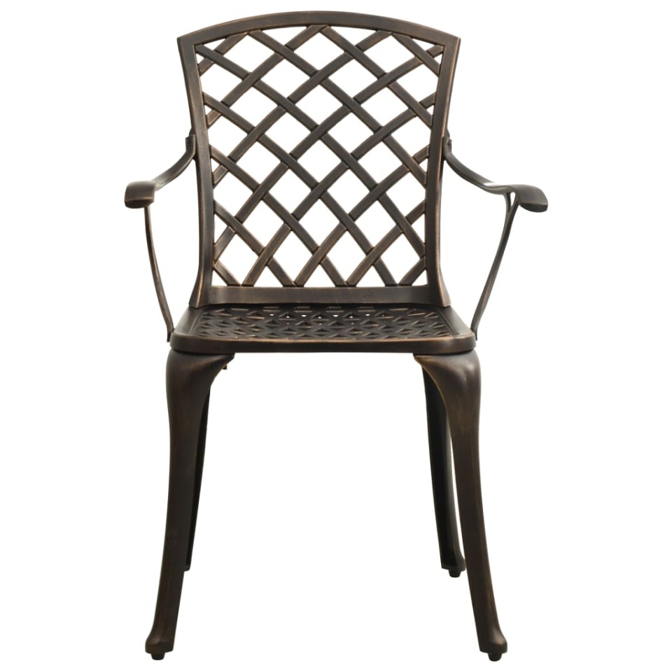 Set mobilier bistro, 3 piese, bronz, aluminiu turnat - 2 | YEO