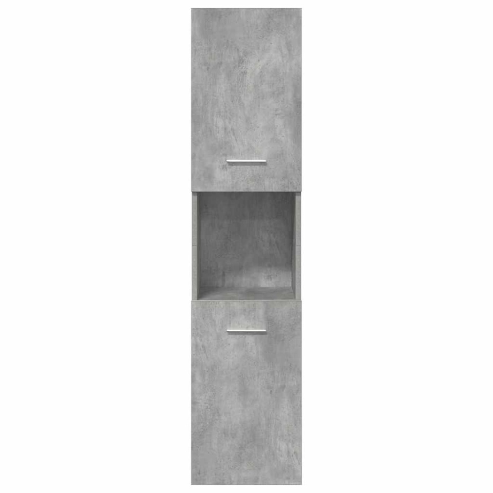 Set mobilier de baie, 5 piese, gri beton, lemn prelucrat - 3 | YEO