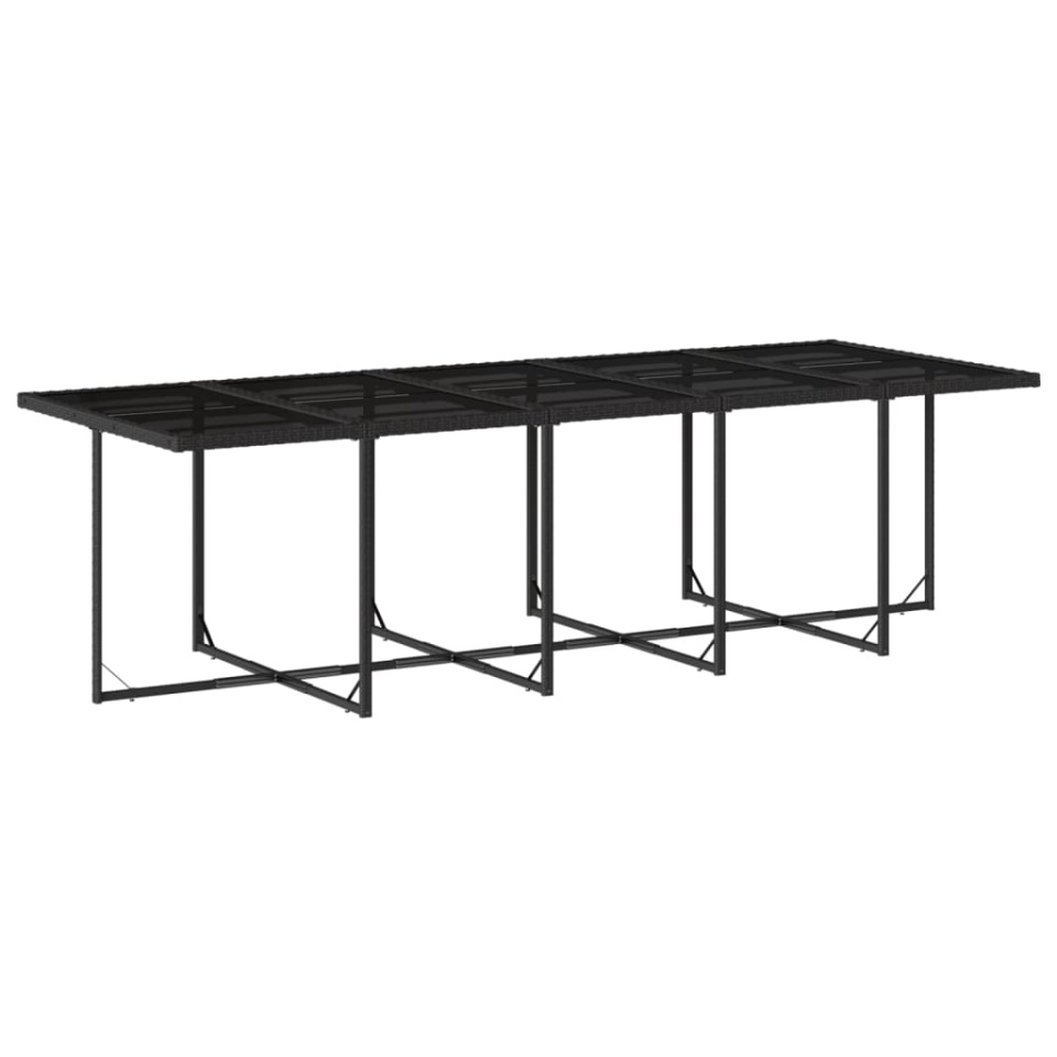 Set mobilier de exterior cu perne, 11 piese, negru, poliratan - 3 | YEO