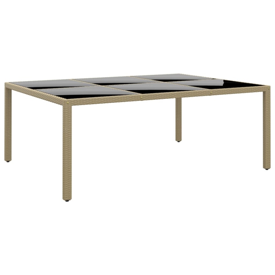 Set mobilier de grădină, 11 piese, bej, poliratan - 4 | YEO
