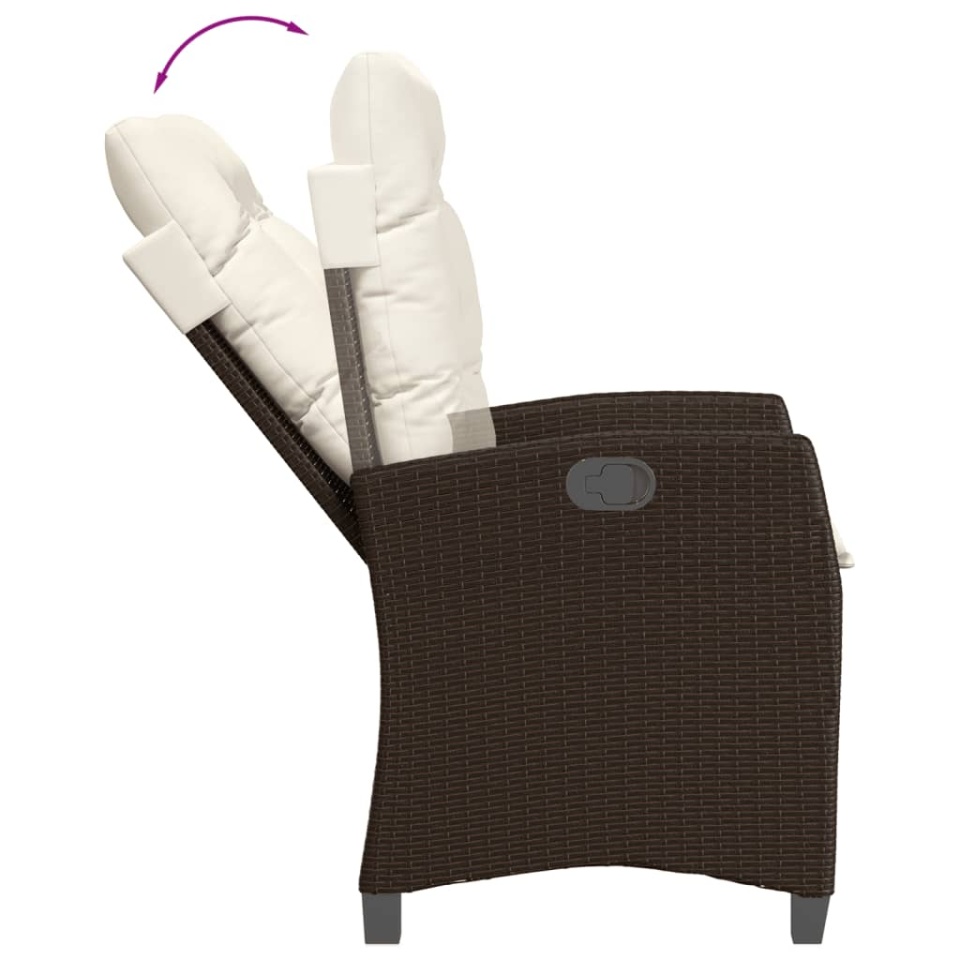 Set mobilier de grădină, 5 piese, cu perne, maro, poliratan - 3 | YEO