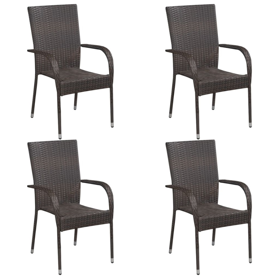 Set mobilier de grădină, 5 piese, maro, poliratan - 3 | YEO