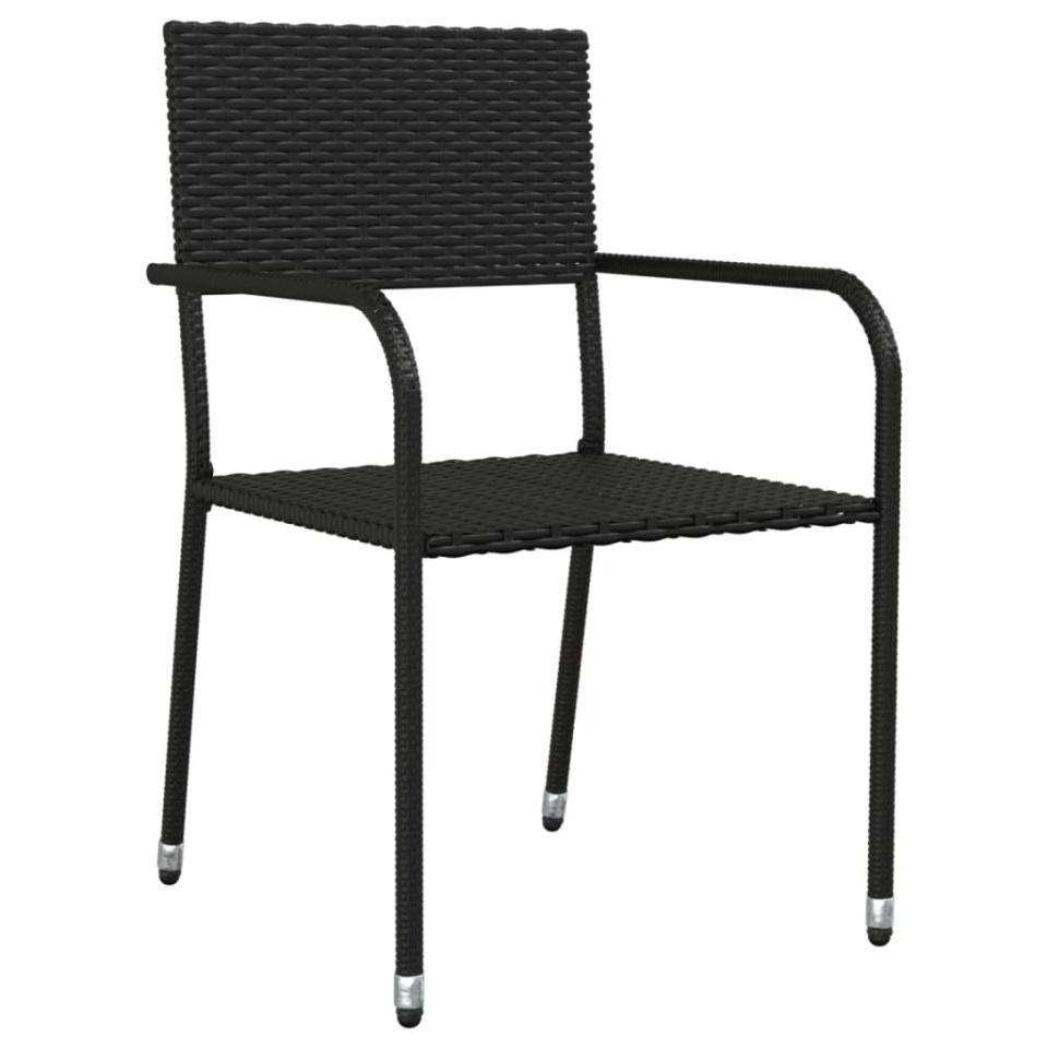 Set mobilier de grădină, 5 piese, negru, poliratan - 3 | YEO