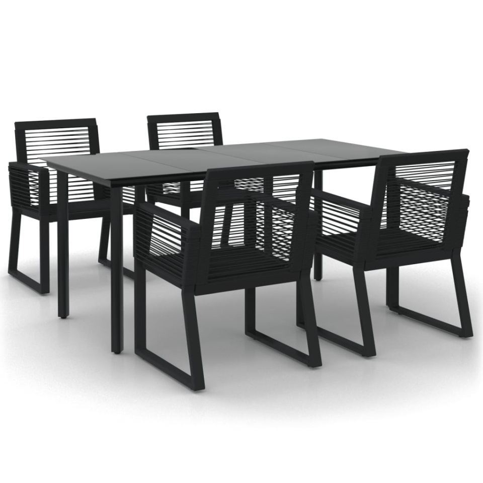 Set mobilier de grădină, 5 piese, negru, ratan PVC - 1 | YEO