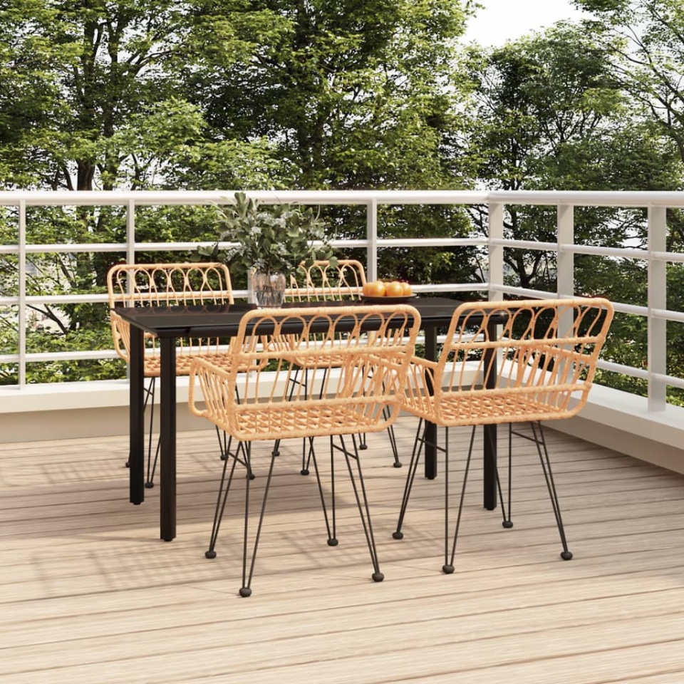 Set mobilier de grădină, 5 piese, poliratan