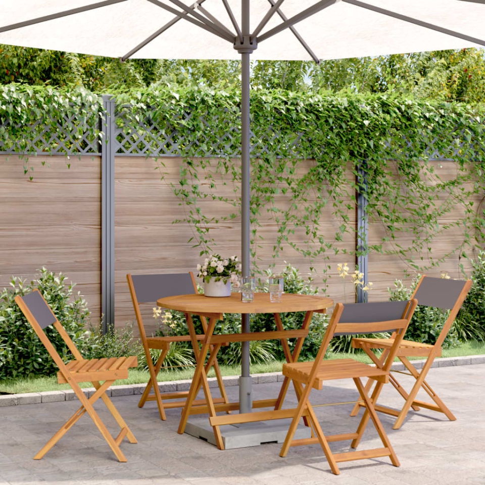 Set mobilier de grădină 5 piese textil antracit/lemn masiv