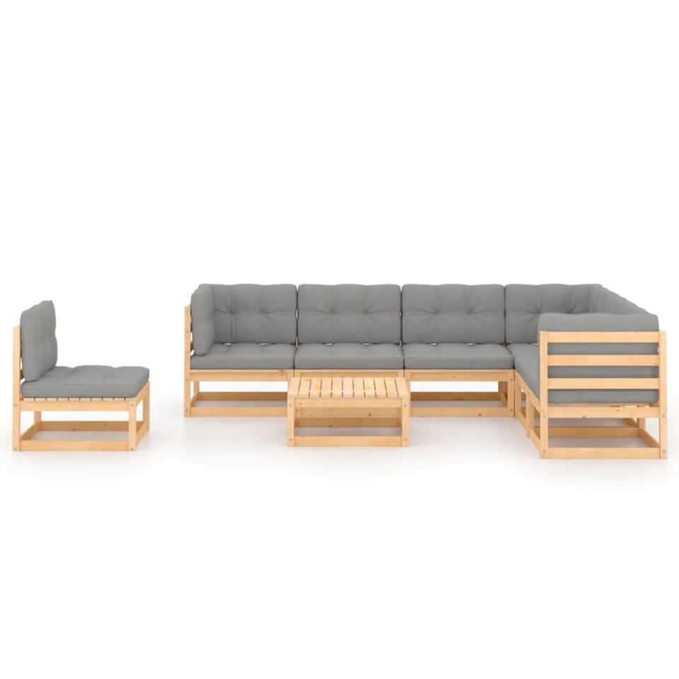 Set mobilier de grădină, 8 piese, lemn masiv de pin - 1 | YEO