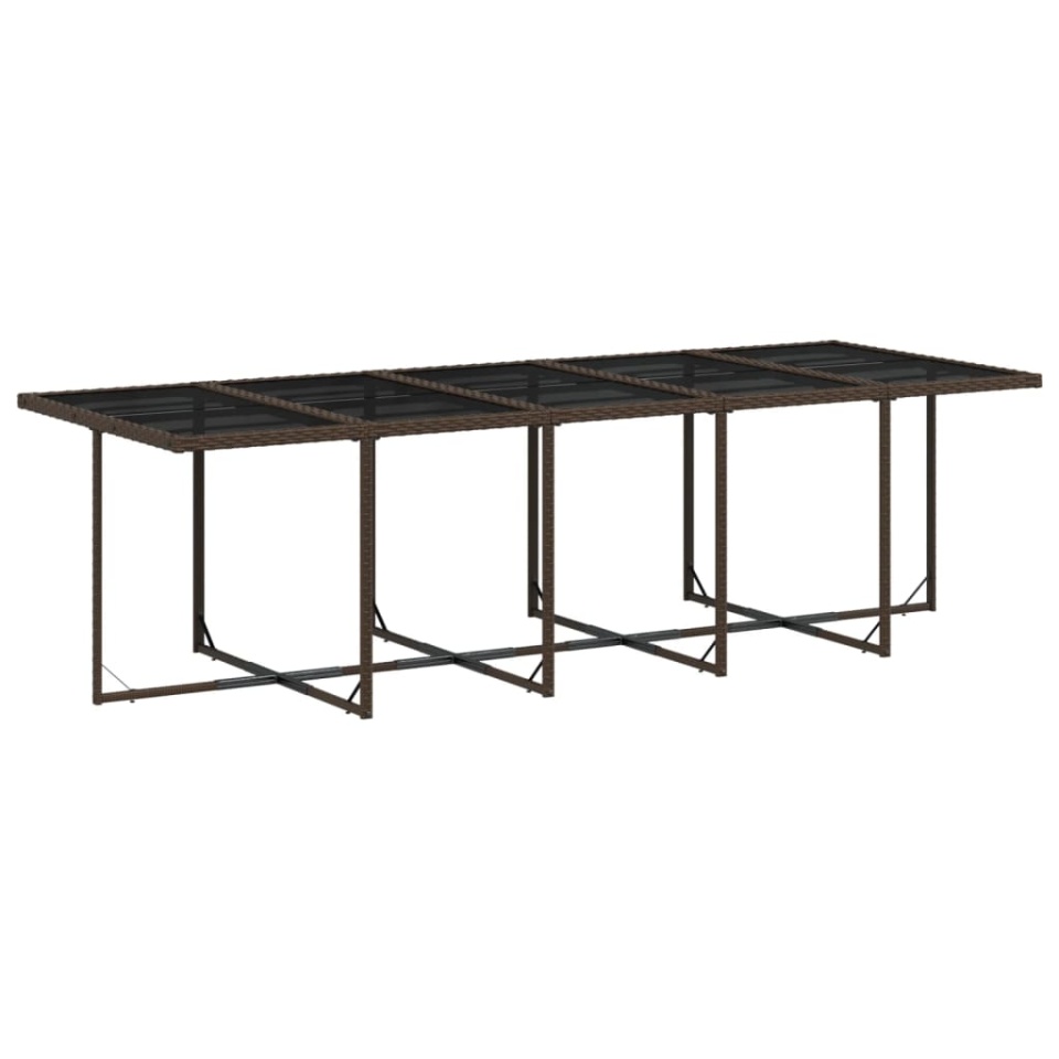 Set mobilier de grădină cu perne, 15 piese, maro, poliratan - 3 | YEO