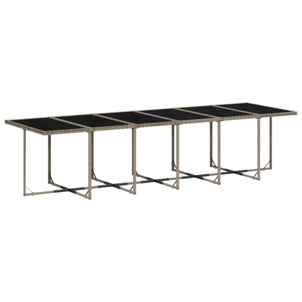 Set mobilier de grădină cu perne, 17 piese, gri, poliratan - 3 | YEO