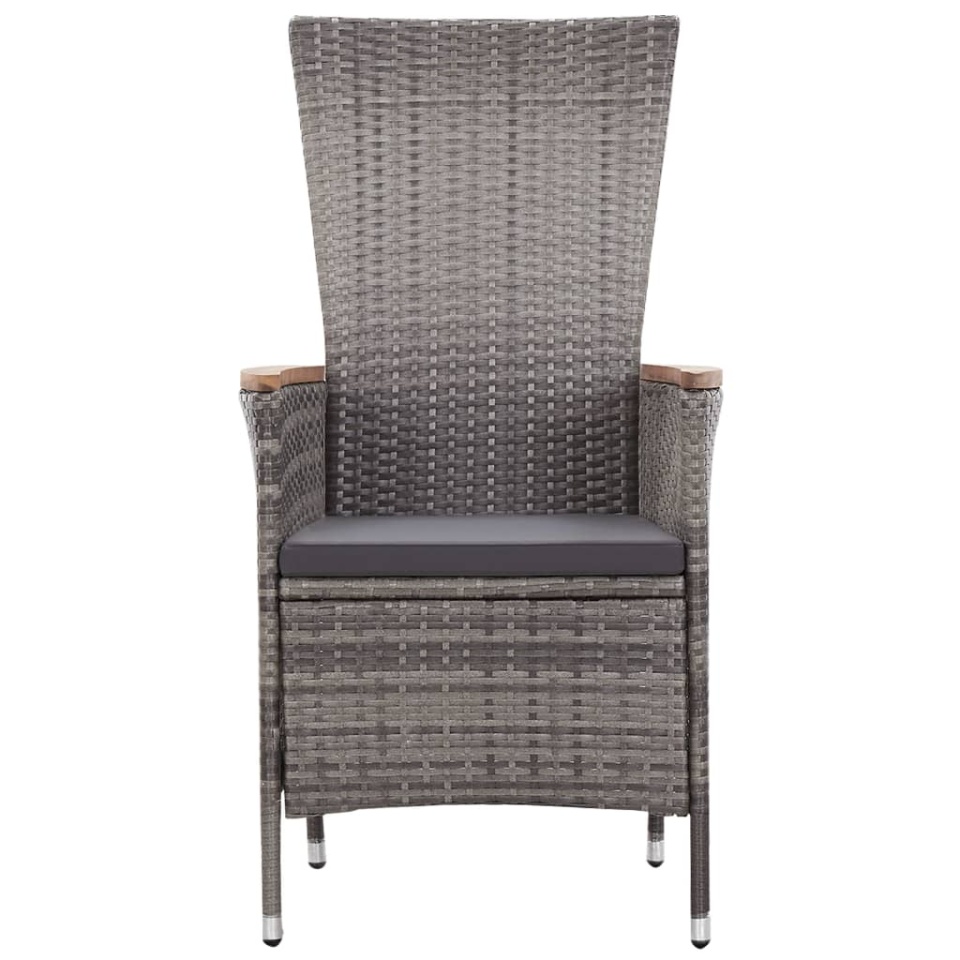 Set mobilier de grădină cu perne, 3 piese, gri, poliratan - 3 | YEO