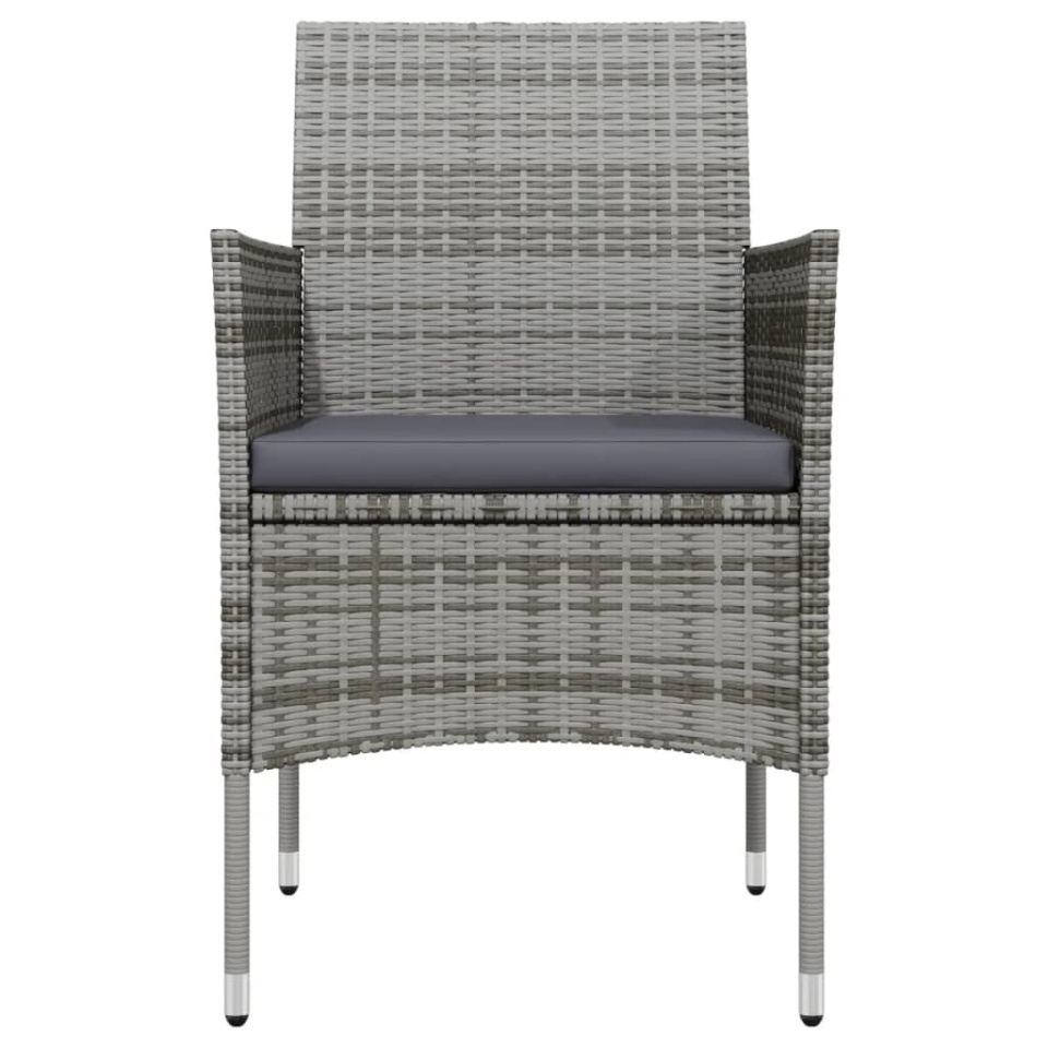 Set mobilier de grădină, cu perne, 3 piese, gri și negru - 3 | YEO