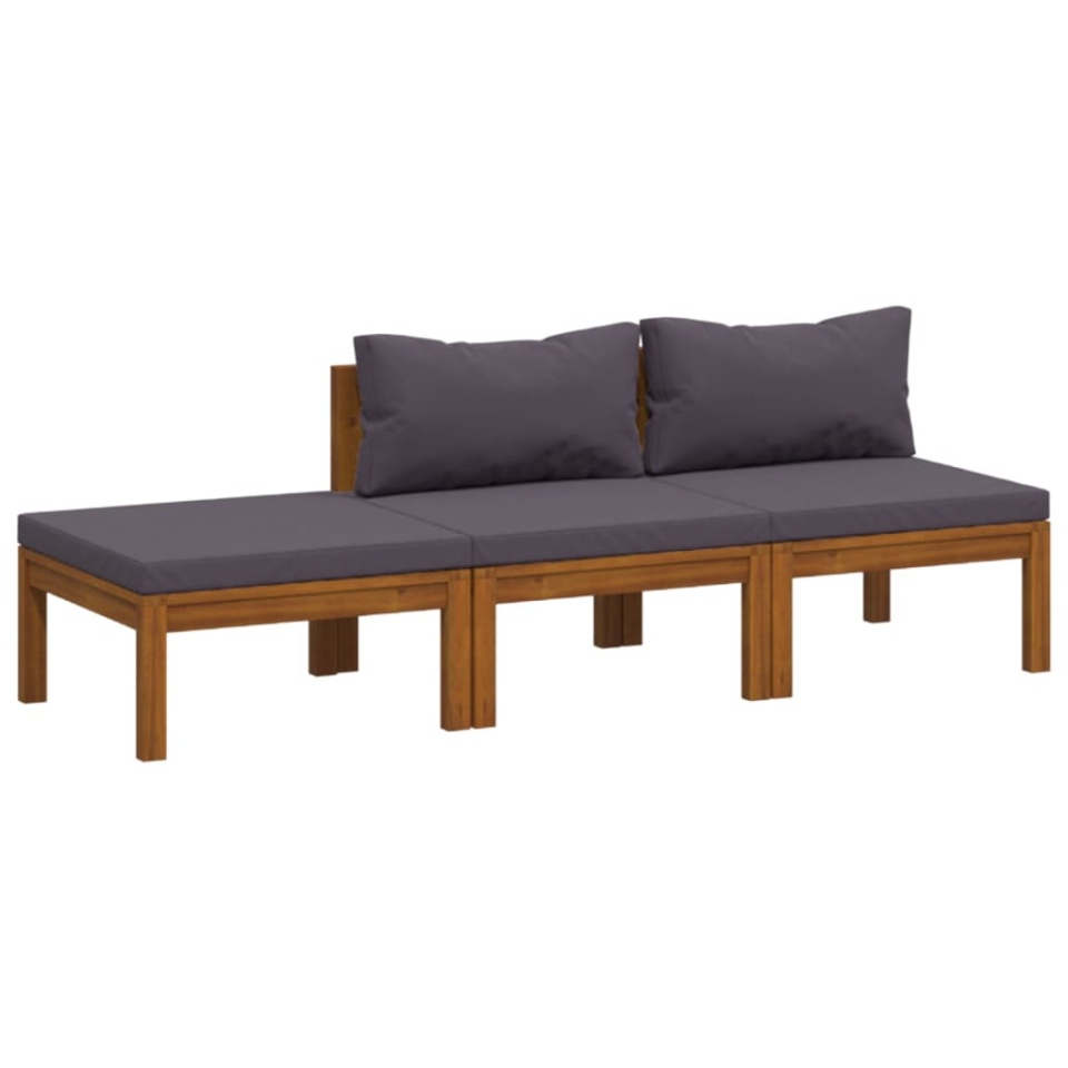 Set mobilier de grădină cu perne, 3 piese, lemn masiv de acacia - 1 | YEO
