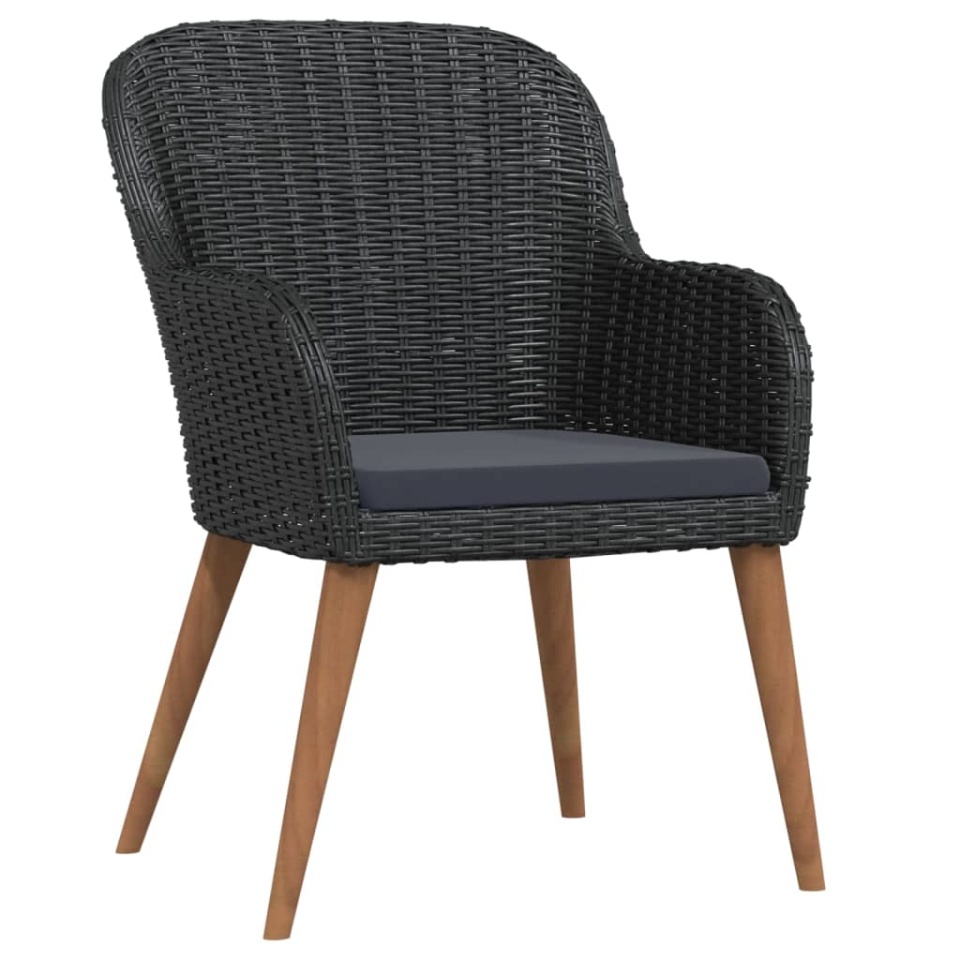Set mobilier de grădină cu perne, 3 piese, negru - 2 | YEO
