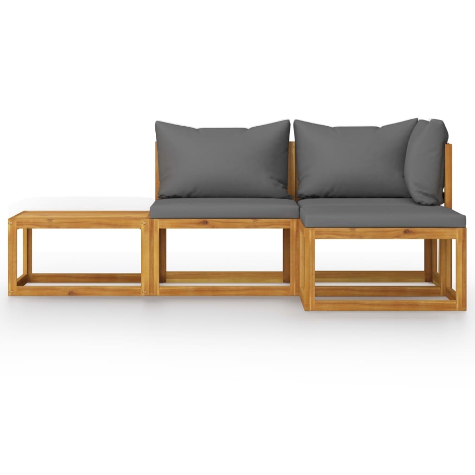 Set mobilier de grădină cu perne, 4 piese, lemn masiv de acacia - 2 | YEO